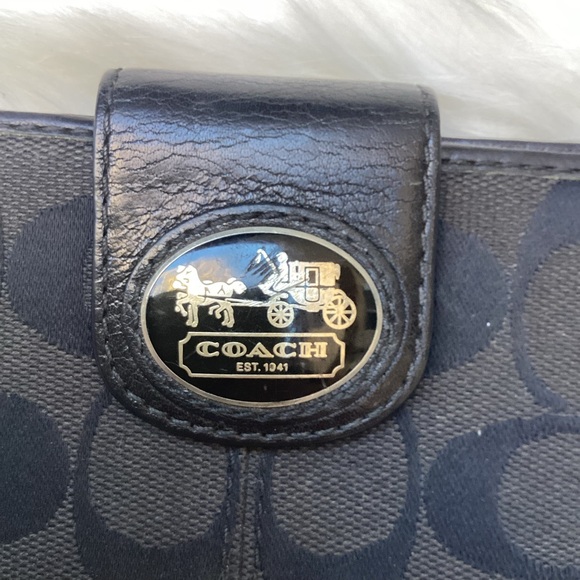 Coach Legacy Signature Slim Bi-fold Wallet Black - Picture 9 of 9